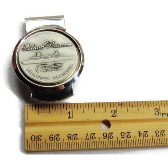 Island Princess Cruise SilverT Cash Holder Wallet Credit Card Vintage Money Clip - Picture 3 of 5